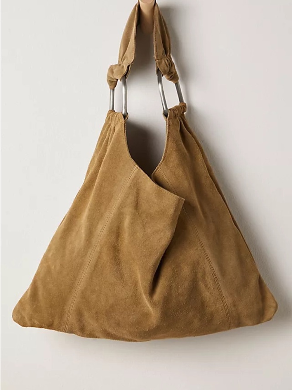 Free People Bobbi Slouch Suede Tote Color Sand